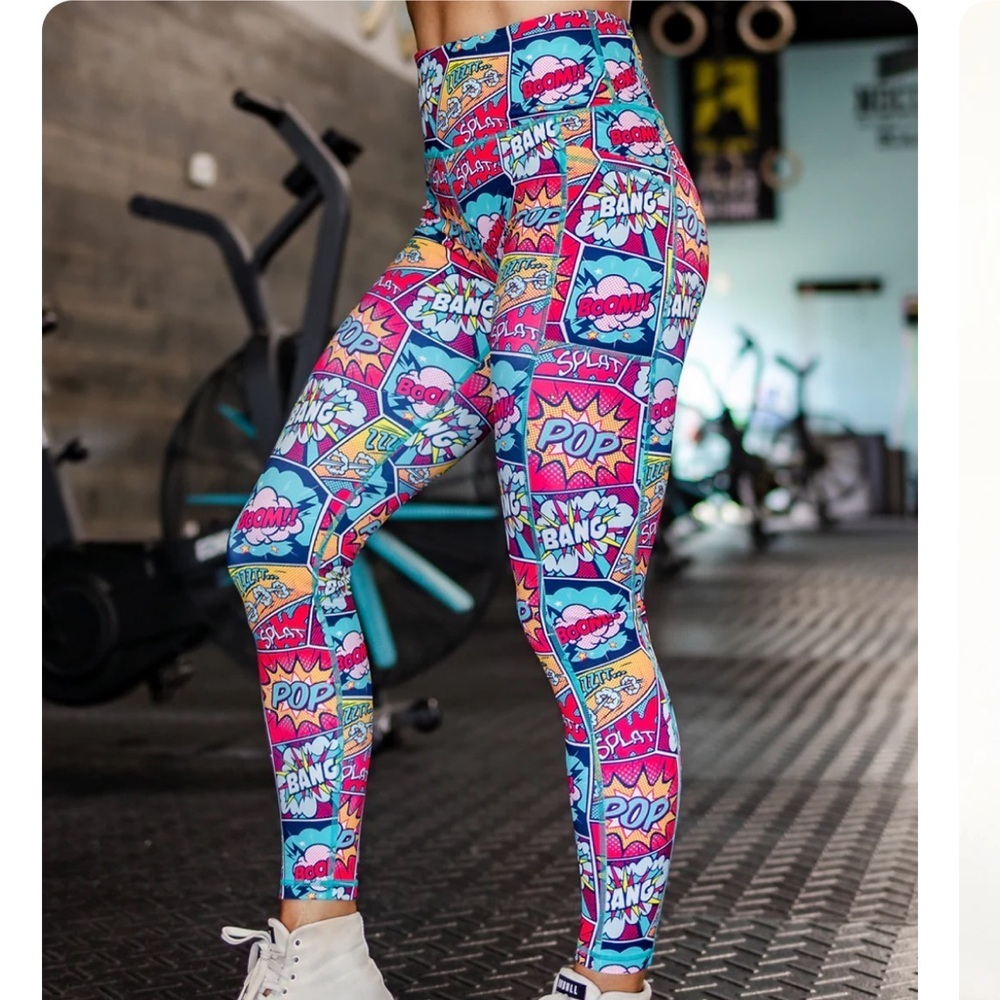 CONSTANTLY VARIED GEAR CVG KNOCKOUT COMIC BOOK LEGGINGS SIZE XL